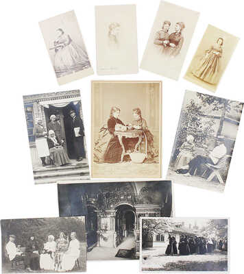 Две рукописи прозаических произведений (1859) княгини Е.Д. Шаховской (урожд. Милютиной) и фотографии ее, сделанные в разные годы (1860, 1878, 1939).